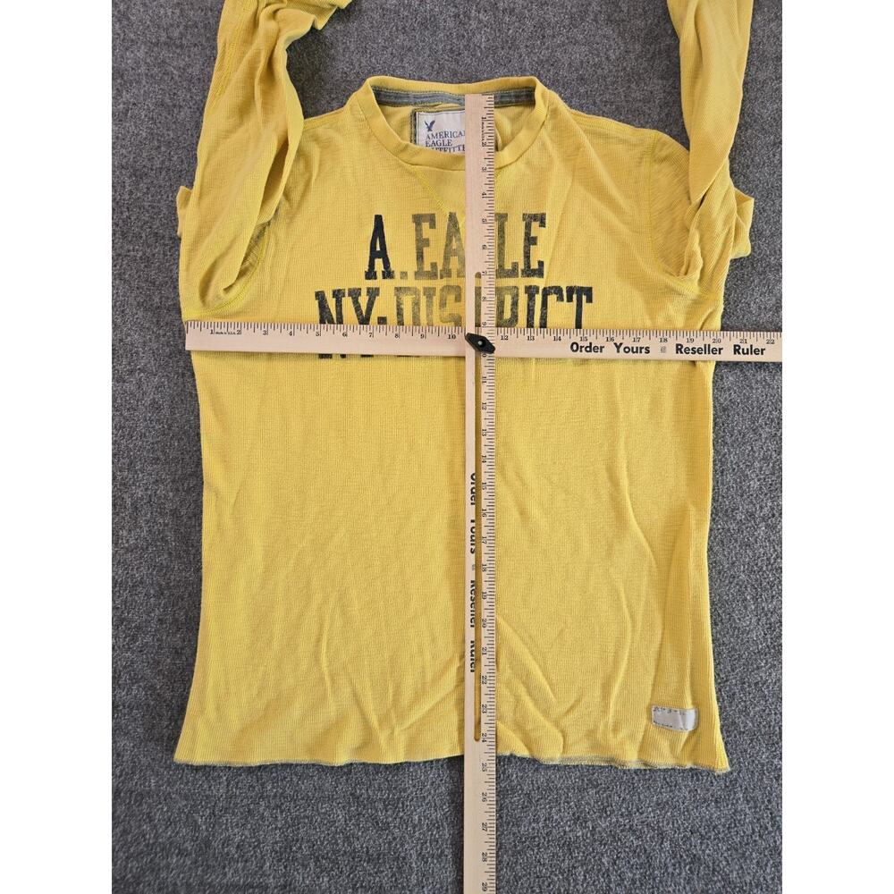 American Eagle Y2K 2009 Waffle-knit Graphic Long Sleeve Thermal Shirt Mens Sz Lg - Picture 6 of 13